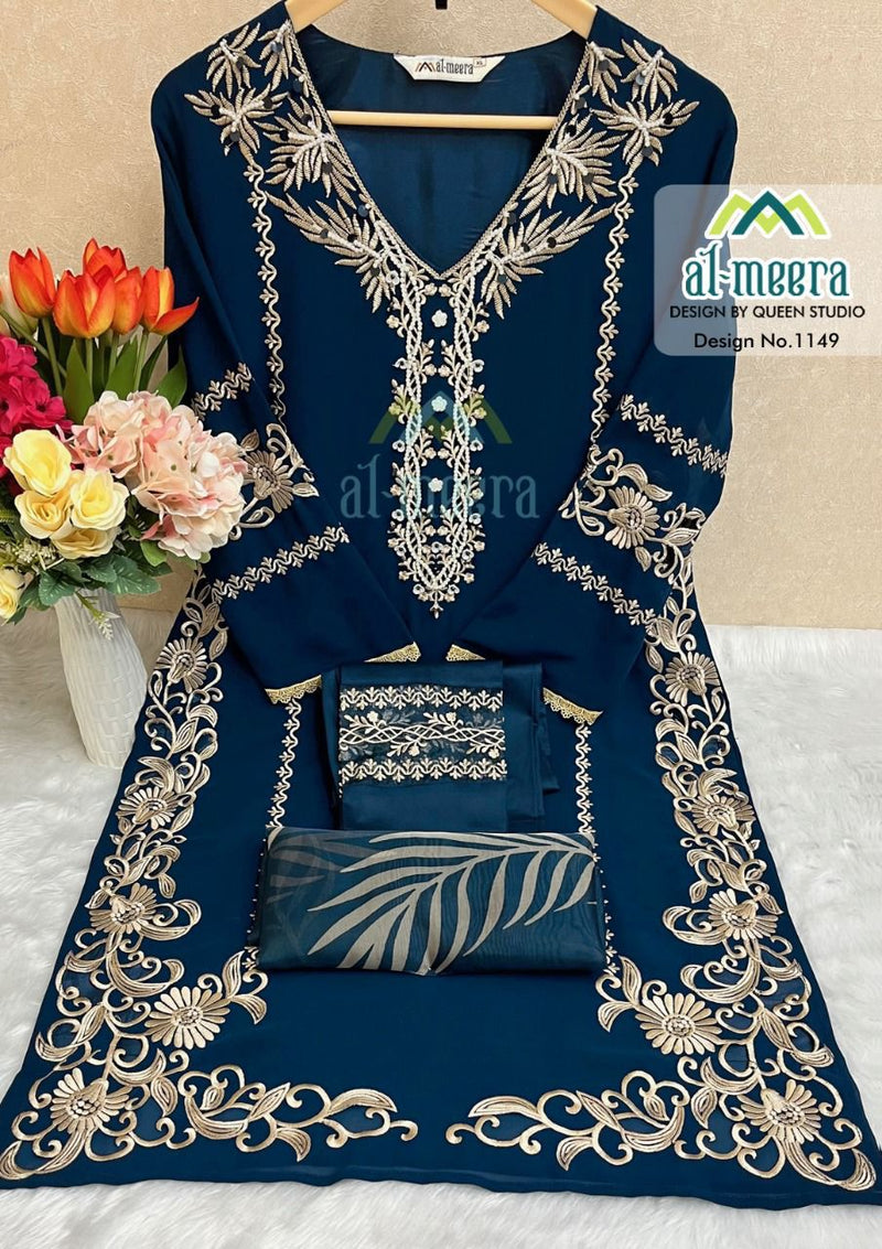 Al Meera Dno 1149 Georgette With Heavy Embroidery Work Stylish Designer Attractive Look Pret Kurti