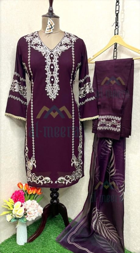Al Meera Dno 1149 B Georgette With Heavy Embroidery Work Stylish Designer Attractive Look Pret Kurti