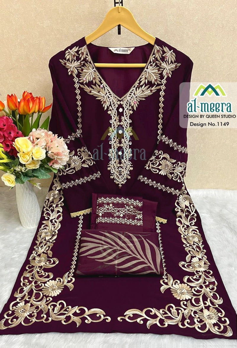 Al Meera Dno 1149 B Georgette With Heavy Embroidery Work Stylish Designer Attractive Look Pret Kurti
