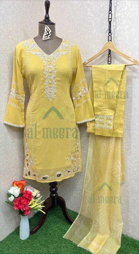 Al Meera Dno 1149 C Georgette With Heavy Embroidery Work Stylish Designer Attractive Look Pret Kurti