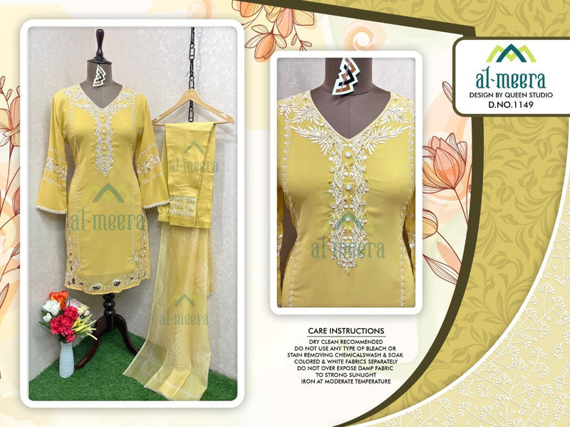 Al Meera Dno 1149 C Georgette With Heavy Embroidery Work Stylish Designer Attractive Look Pret Kurti