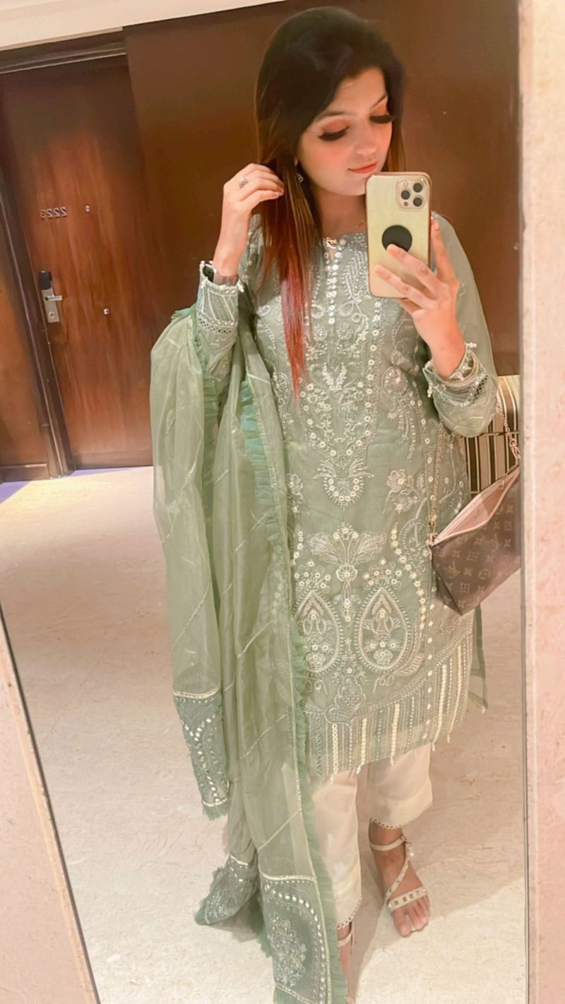 Sadabahar Dno 010 Organza With Heavy Embroidery Work Stylish Designer Party Wear Pret Kurti