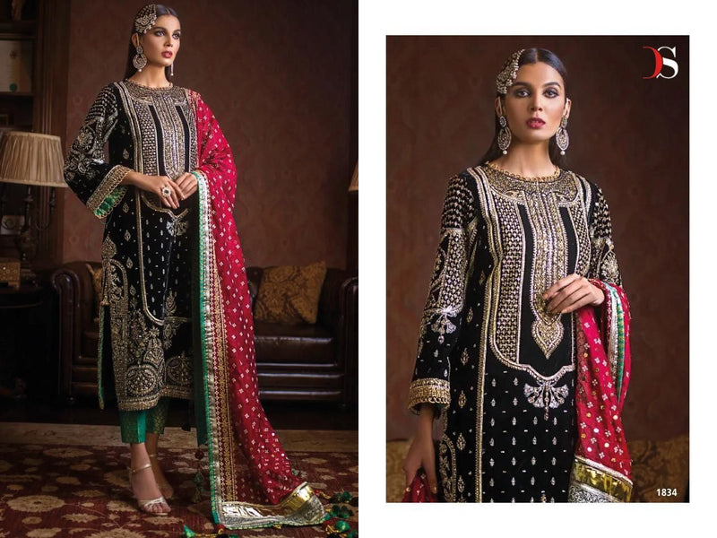 Deepsy Suit Dno 1834 Anaya Vol 2 Velvet With Beautiful Heavy Embroidery Work Stylish Designer Wedding Wear Salwar Kameez