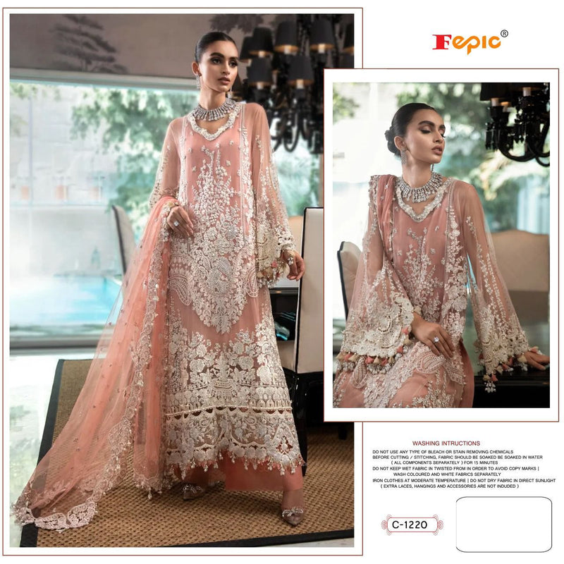 Fepic Suit Dno 1220 Rosemeen Butterfly Net Embroidery With Pearl Work Stylish Designer Party Wear Salwar Kameez