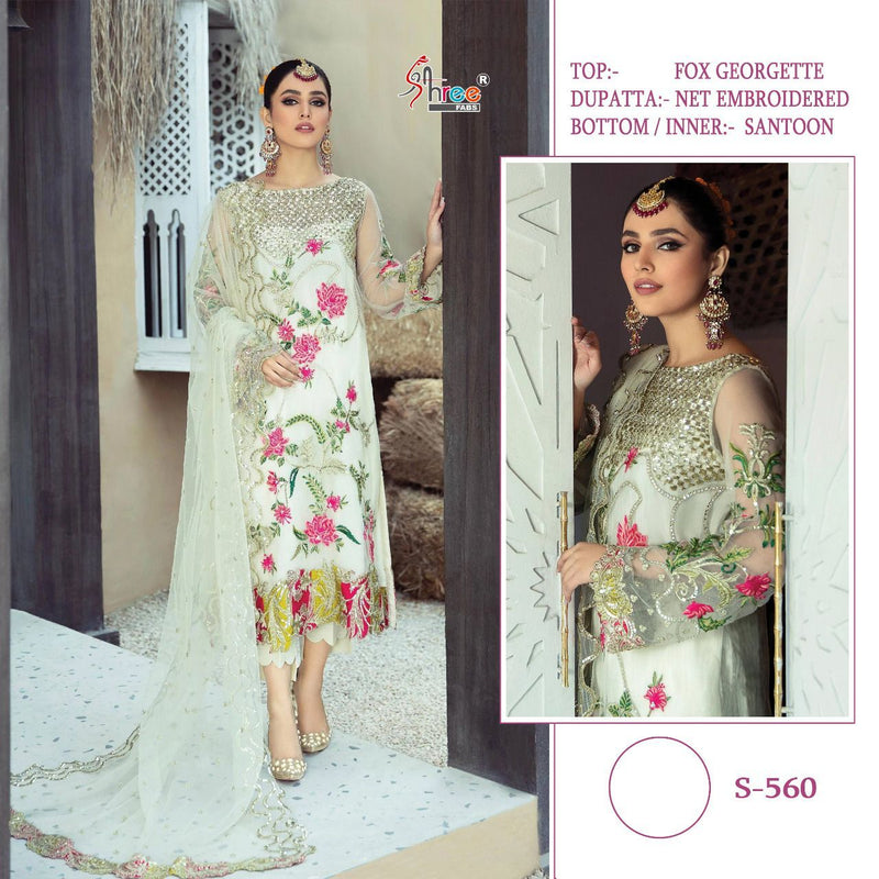 Shree Fabs Dno S 560 Georgette With Heavy Fancy Embroidery Work Stylish Designer Party Wear Salwar Suit