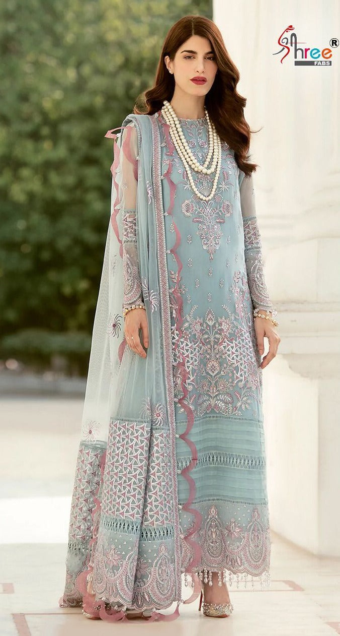 Shree Fabs Dno S 592 Georgette With Heavy Fancy Embroidery Work Stylish Designer Wedding Wear Salwar Kameez