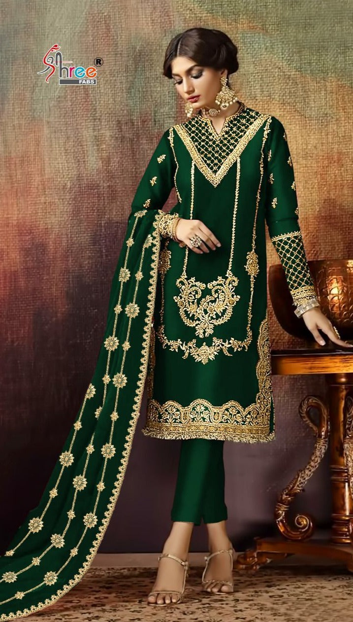 Shree Fabs Dno 1625 B Velvet With Heavy Net Embroidery Work Stylish Designer Festive Wear Fancy Salwar Kameez