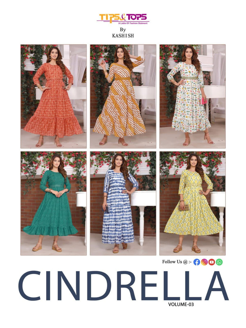 Tip & Top Cindrella Vol 3 Georgette With Beautiful Printed Work Stylish Designer Fancy Kurti