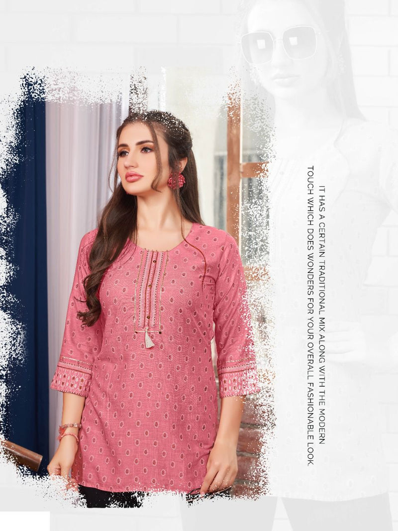 Heritage Collection Fusion Vol 1 Rayon With Fancy Work Stylish Designer Casual Wear Fancy Kurti