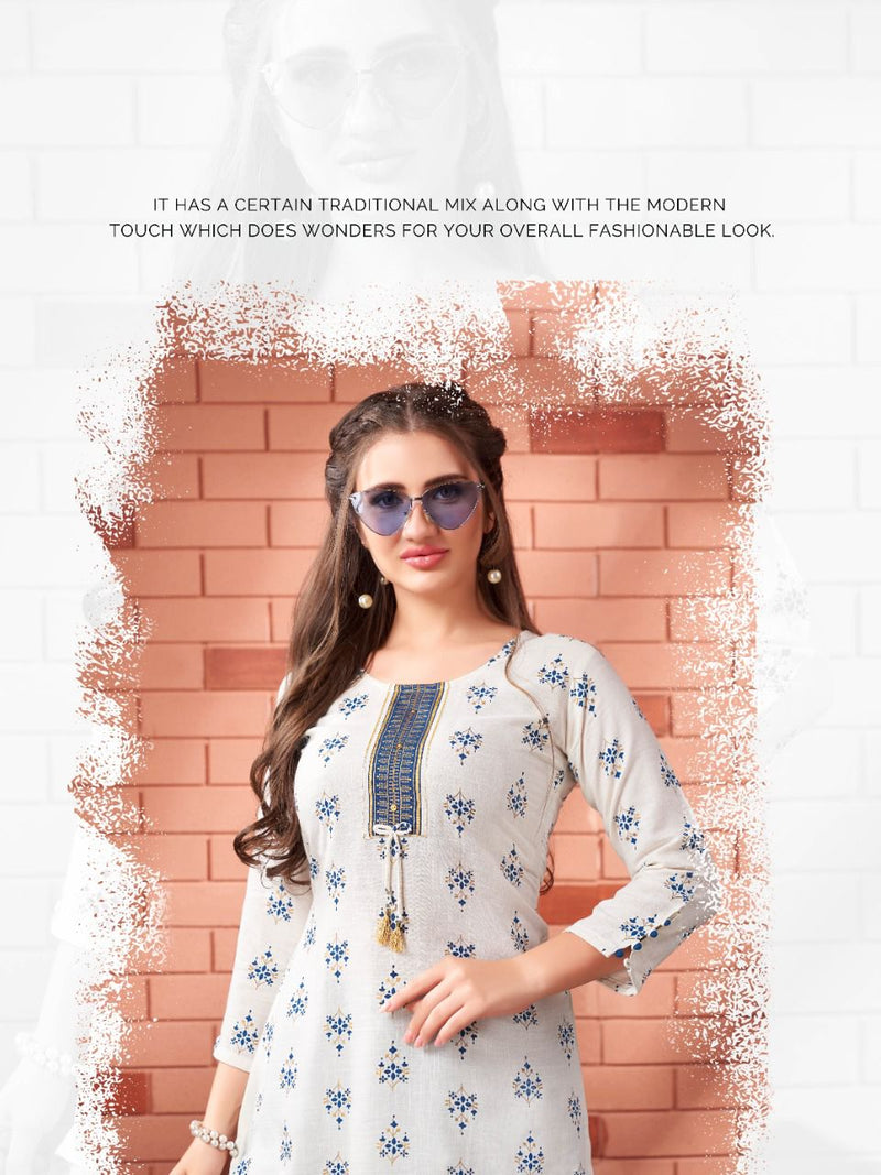 Heritage Collection Fusion Vol 1 Rayon With Fancy Work Stylish Designer Casual Wear Fancy Kurti