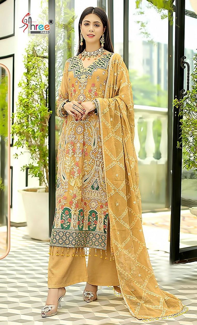 Shree Fabs Dno 1603 Georgette With Beautiful Heavy Embroidery Work Stylish Party Wear Salwar Kameez