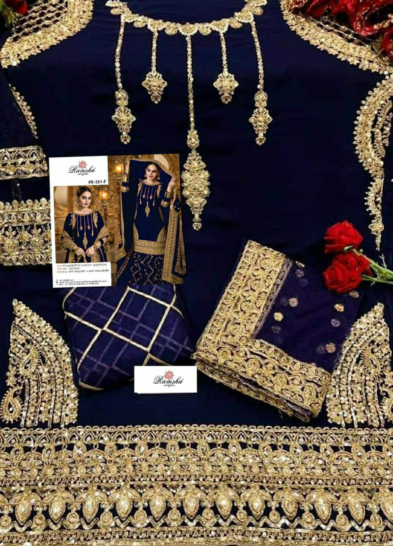 Ramsha Dno 381 F Georgette With Beautiful Embroidery Work Stylish Designer Wedding Wear Salwar Kameez