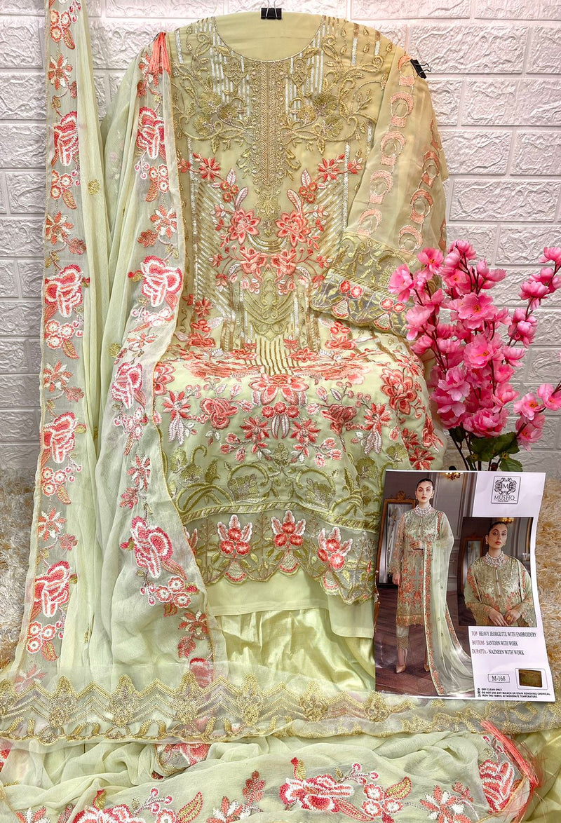 Mushq Dno 168 Georgette With Heavy Embroidery Work Stylish Designer Party Wear Salwar Kameez