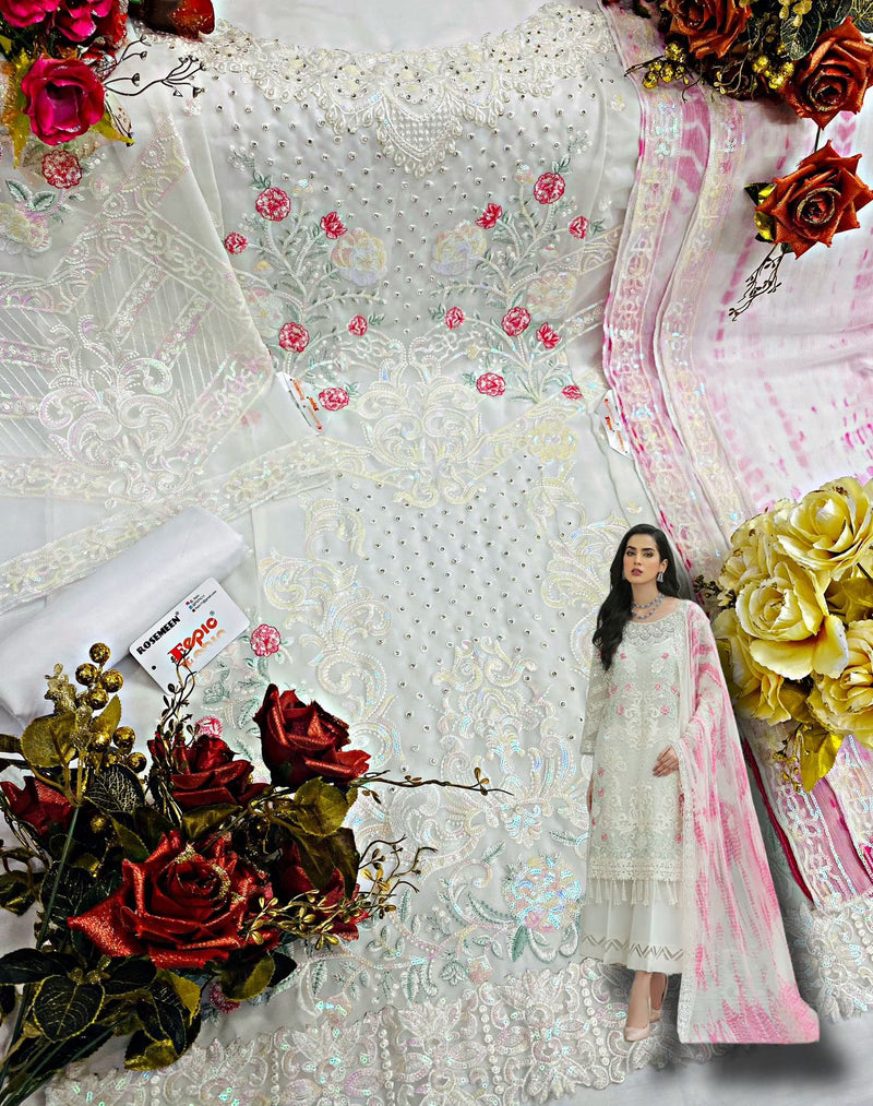 Fepic Rosemeen 1502 C Georgette With Heavy Embroidery Work Stylish Designer Party Wear salwar Kameez