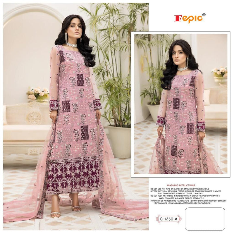 Fepic Suit Rosemeen 1250 A Net With Heavy Embroidery Work Stylish Designer Pakistani Party Wear Salwar Kameez