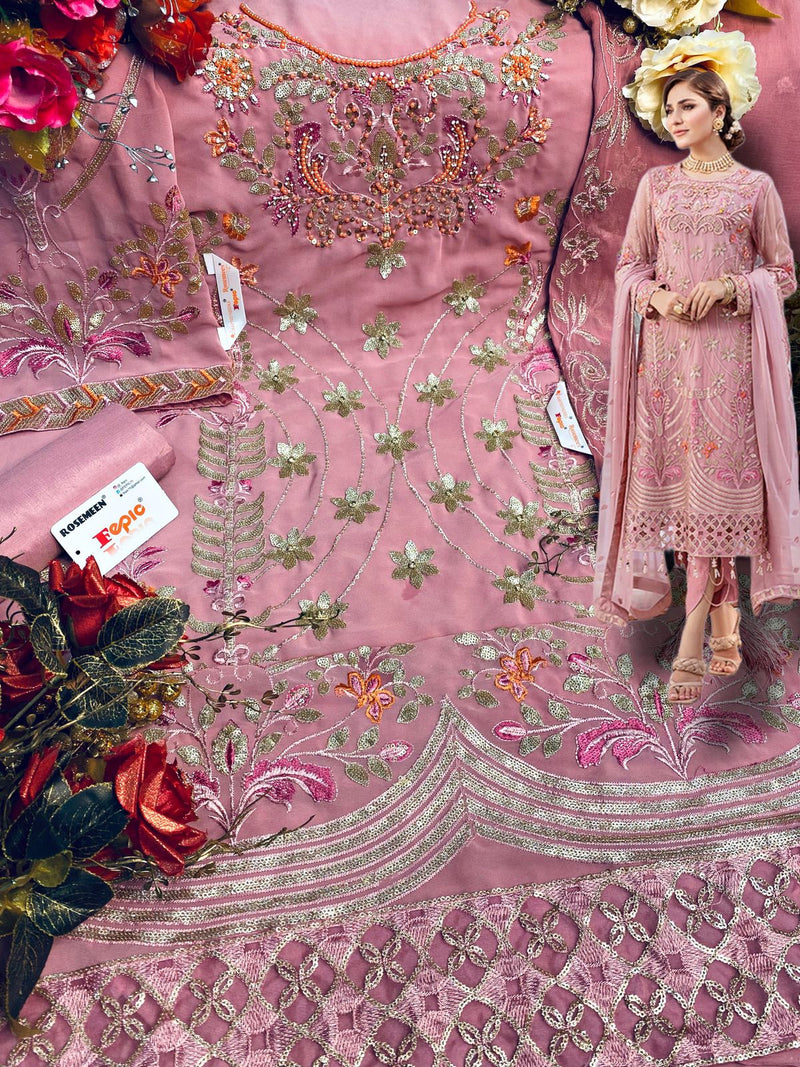 Fepic Rosemeen 1506 C Georgette With Heavy Embroidery Work Stylish Designer Party Wear Salwar Kameez