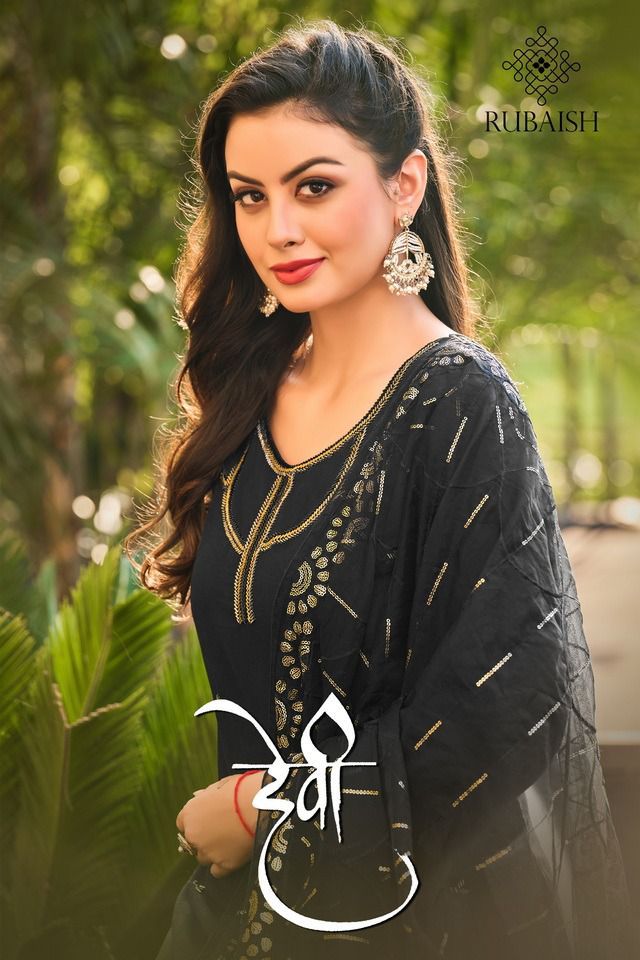 Rubaish Devi Chinon With Beautiful Hand Work stylish Designer Attractive Wear Fancy Kurti