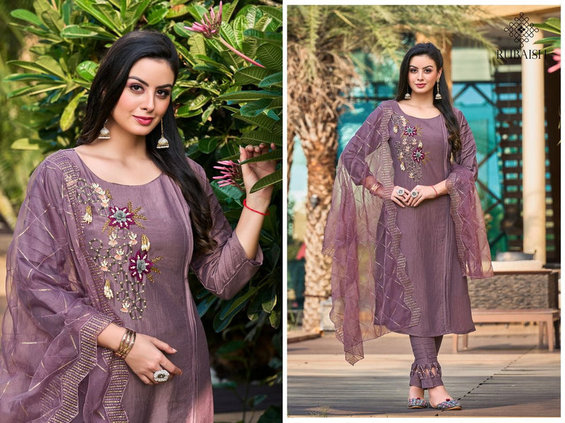 Rubaish Devi Chinon With Beautiful Hand Work stylish Designer Attractive Wear Fancy Kurti