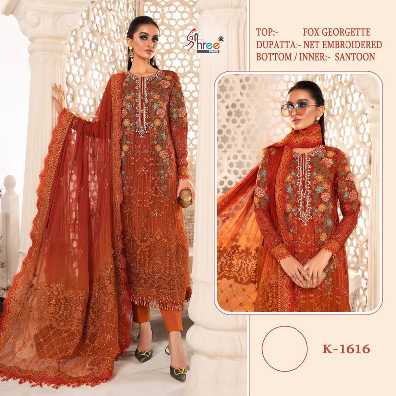 Shree Fabs Dno 1616 Georgette With Heavy Embroidery Work Stylish Designer Wedding Wear Salwar Kameez