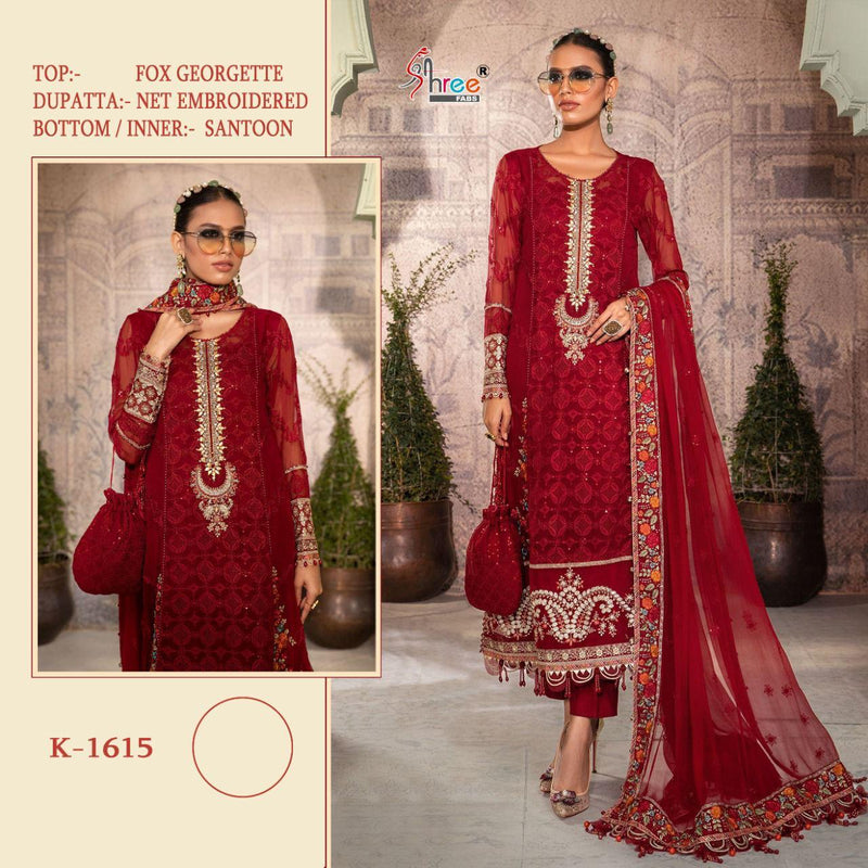 Shree Fabs Dno 1615 Georgette With Heavy Embroidery Work Stylish Designer Wedding Wear Salwar Kameez