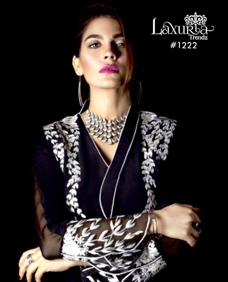 Laxuria Trendz Dno 1222 Cotton With Heavy Embroidery Work Stylish Designer Party Wear Fancy Pret Kurti