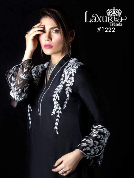 Laxuria Trendz Dno 1222 Cotton With Heavy Embroidery Work Stylish Designer Party Wear Fancy Pret Kurti