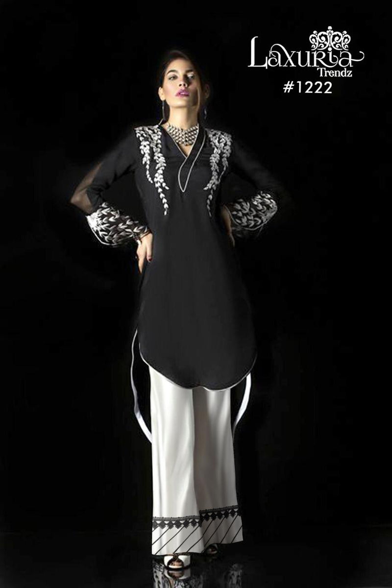 Laxuria Trendz Dno 1222 Cotton With Heavy Embroidery Work Stylish Designer Party Wear Fancy Pret Kurti