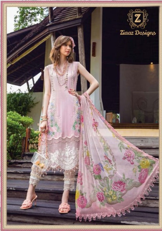 Ziaaz Dno 7773 A Eid Collection Vol 1 Pure Cotton With Heavy Embroidery Work Stylish Designer Salwar Kameez