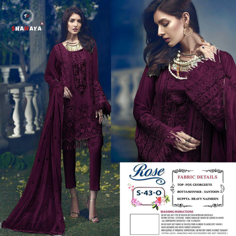 Shanaya  Fashion Rose S 43 O Georgette With Heavy Embroidery Work Stylish Designer Party Wear Salwar Kameez