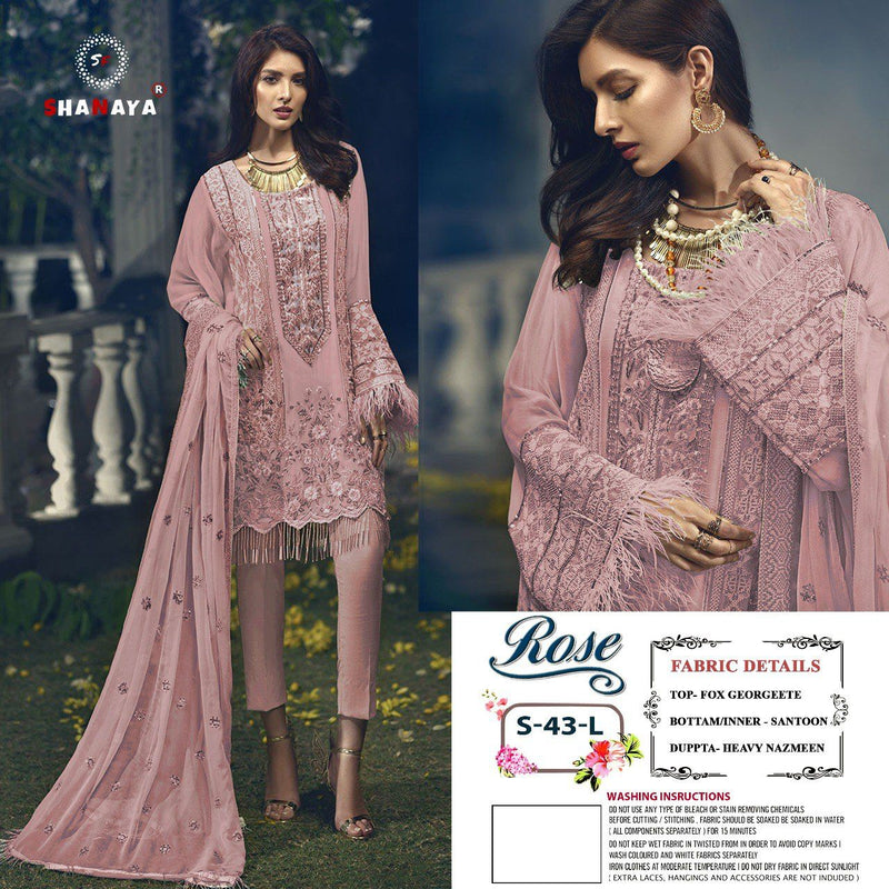 Shanaya  Fashion Rose S 43 L Georgette With Heavy Embroidery Work Stylish Designer Party Wear Salwar Kameez