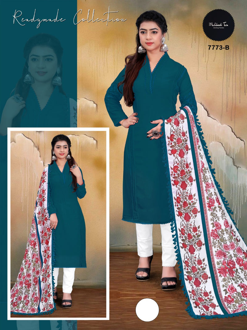 Mehboob Tex Dno 7773 B Georgette With Heavy Embroidery Work stylish Designer Fancy Pret Kurti