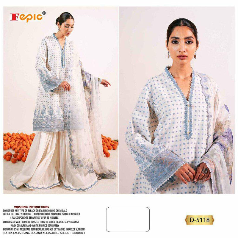 Fepic Rosemeen 5118 Pure Cotton With Embroidery Work Stylish Designer Festive Wear Salwar Kameez