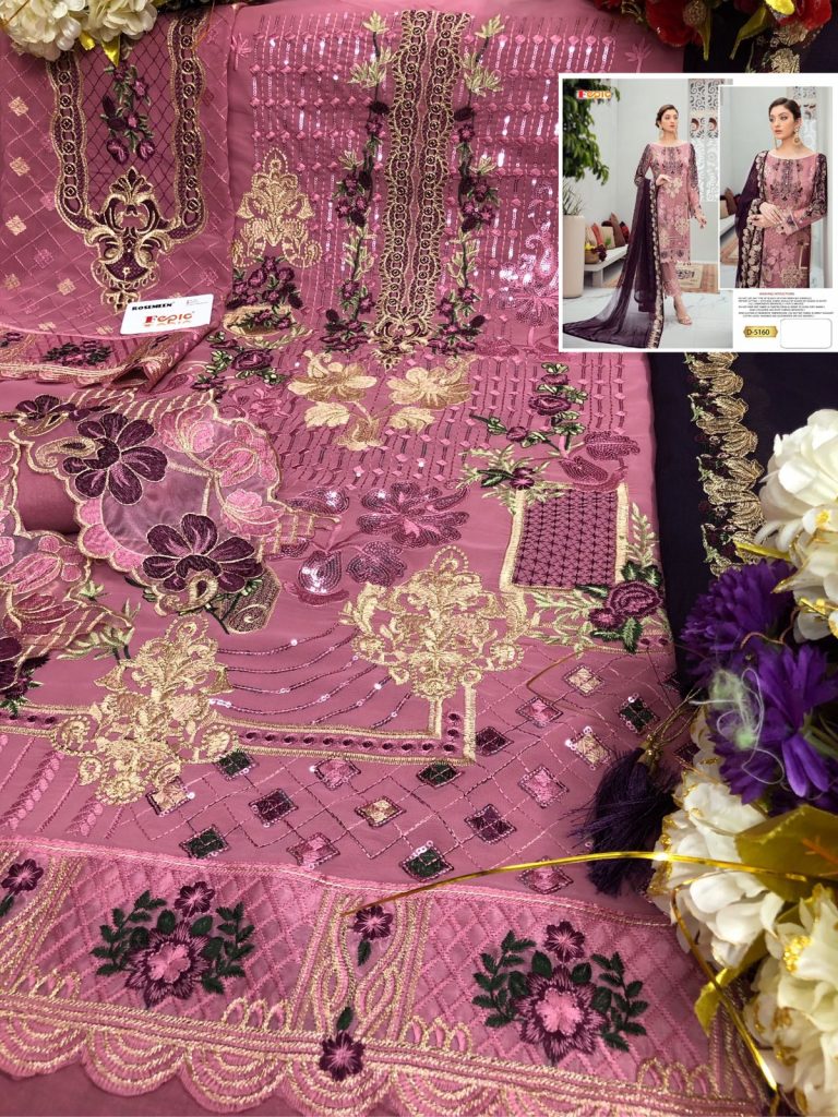 Fepic Rosemeen 5160 Georgette With Heavy Embroidery Work Stylish Designer Wedding Wear Salwar Kameez