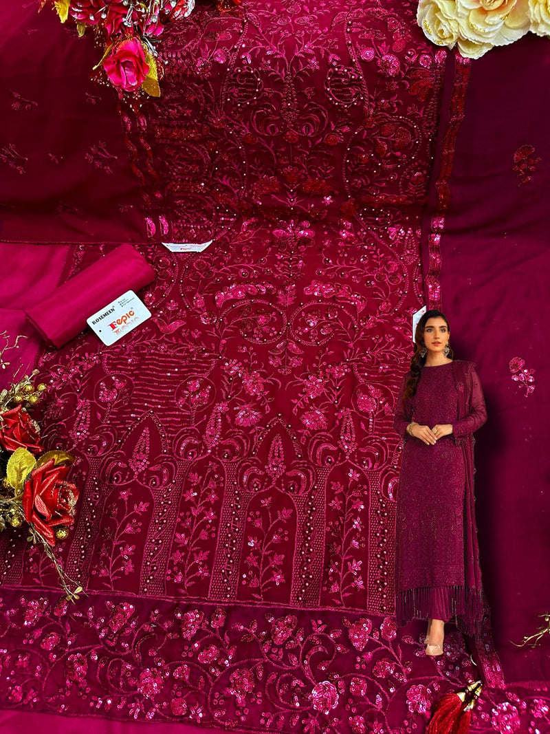 Fepic Rosemeen 5217 B Georgette With Heavy Embroidery Work Stylish Designer Festive Wear Salwar Kameez