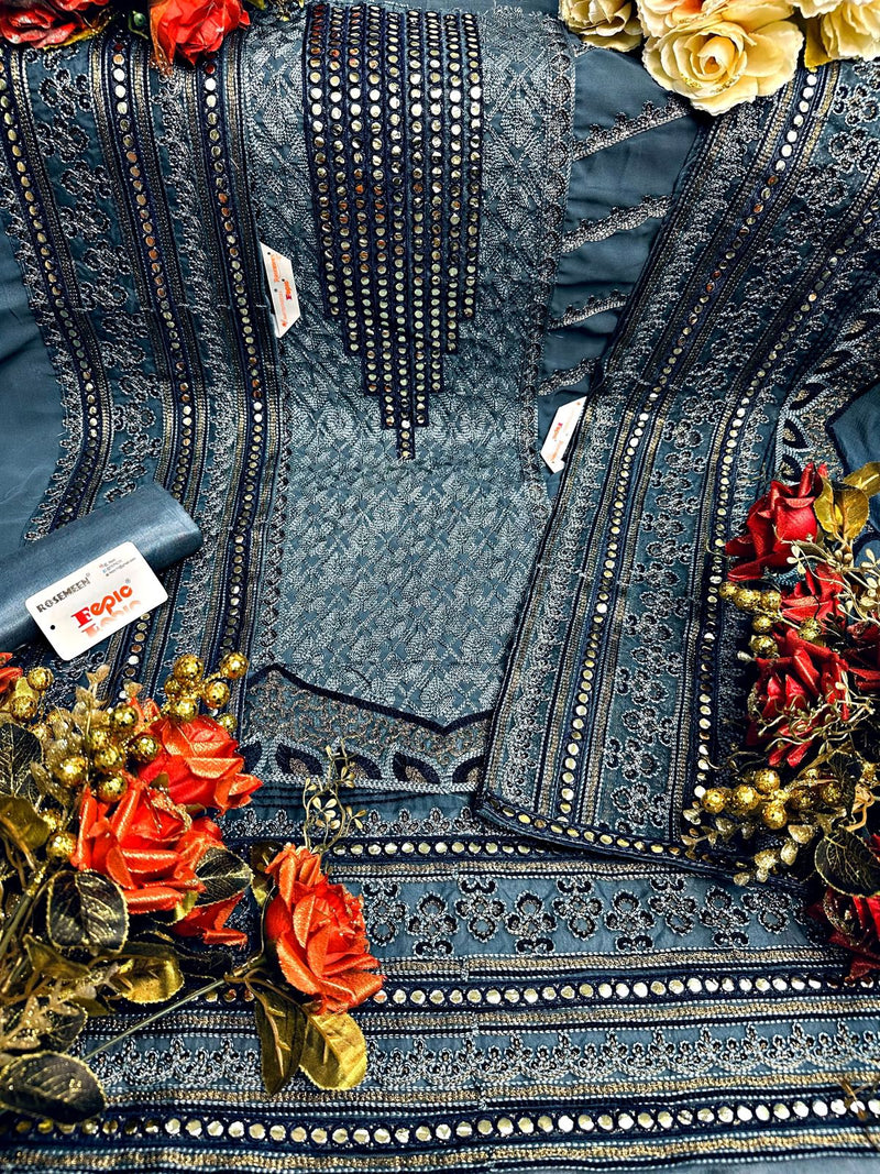 Fepic Rosemeen 5219 B Georgette With Heavy Embroidery Work Stylish Designer Festive Wear Salwar Kameez