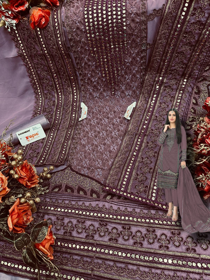 Fepic Rosemeen 5219 A Georgette With Heavy Embroidery Work Stylish Designer Festive Wear Salwar Kameez