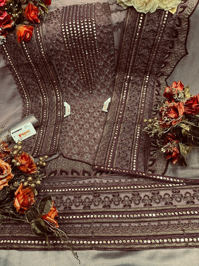 Fepic Rosemeen 5219 C Georgette With Heavy Embroidery Work Stylish Designer Festive Wear Salwar Kameez