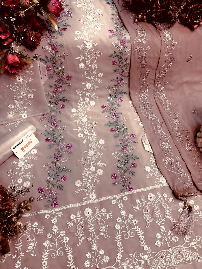 Fepic Rosemeen 5216 C Georgette With Heavy Embroidery Work Stylish Designer Wedding Look Salwar Kameez