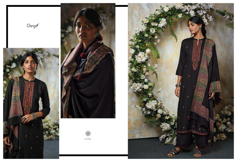 Ganga Sepale Pashmina With Fancy Work Stylish Designer Festive Wear Salwar Kameez