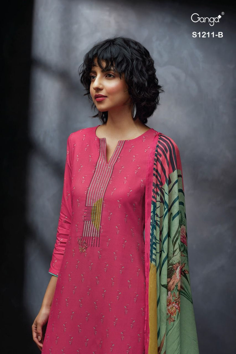Ganga Dno 1211 Pashmina With Fancy Work Stylish Designer Casual Wear Salwar Kameez