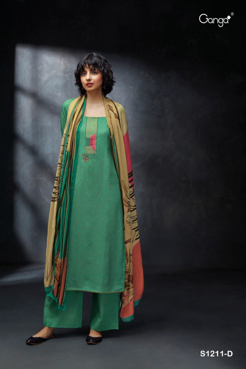 Ganga Dno 1211 Pashmina With Fancy Work Stylish Designer Casual Wear Salwar Kameez