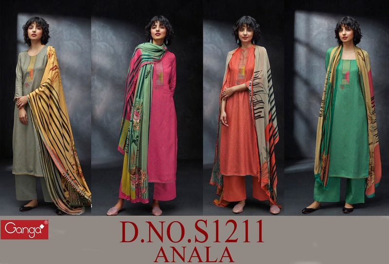 Ganga Dno 1211 Pashmina With Fancy Work Stylish Designer Casual Wear Salwar Kameez