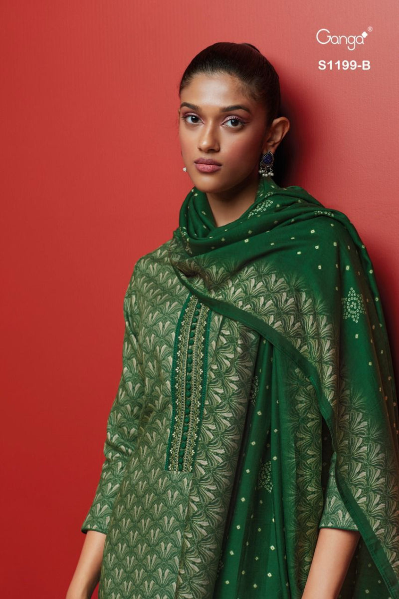 Ganga Dno 1199 Pashmina With Fancy Work Stylish Designer Casual Wear Salwar Kameez