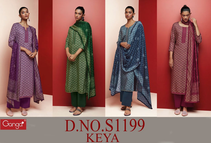 Ganga Dno 1199 Pashmina With Fancy Work Stylish Designer Casual Wear Salwar Kameez