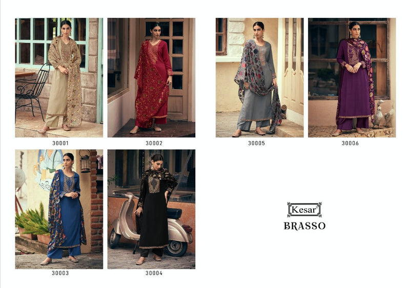 Kesar Brasso Velvet With Beautiful Work Stylish Designer Party Wear Salwar Kameez