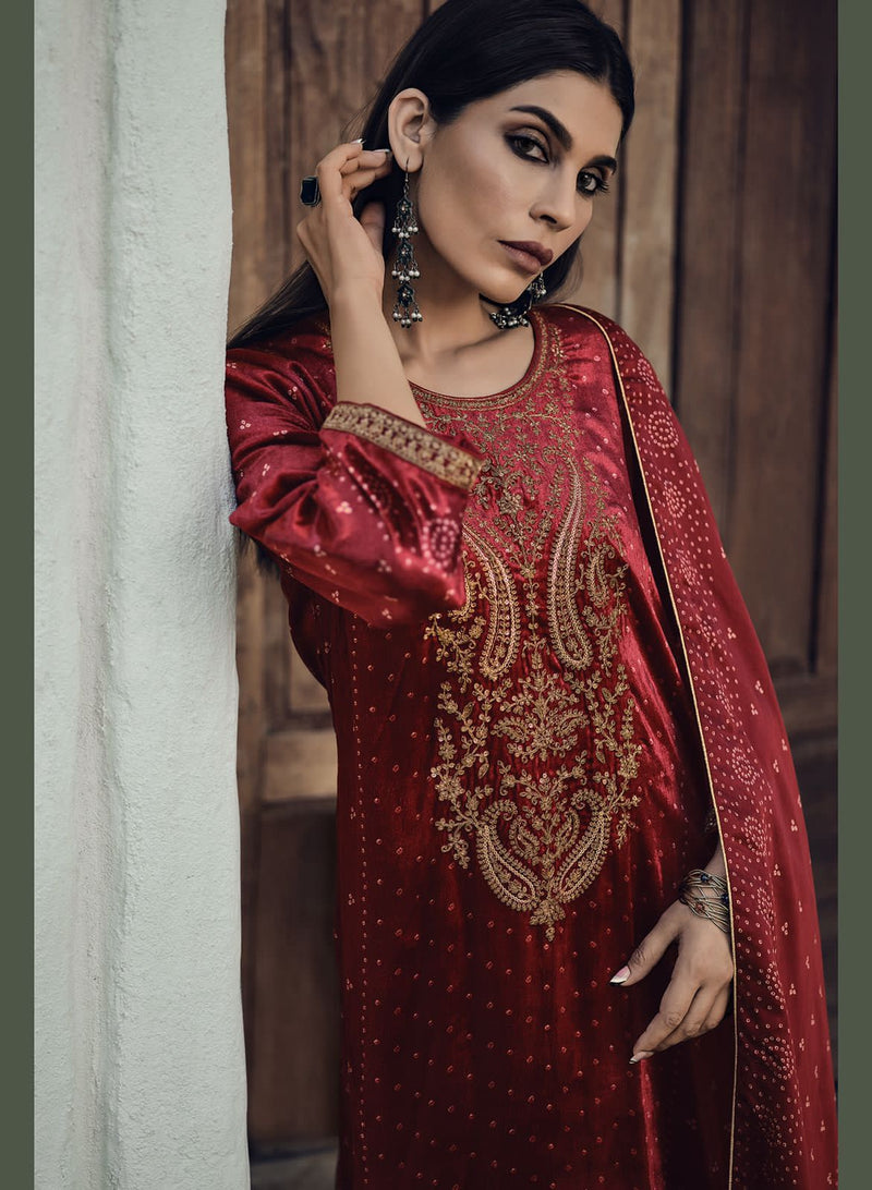 Varsha The Tales Of Tradition Velvet With Heavy Beautiful Work Stylish Designer Party Wear Salwar Kameez