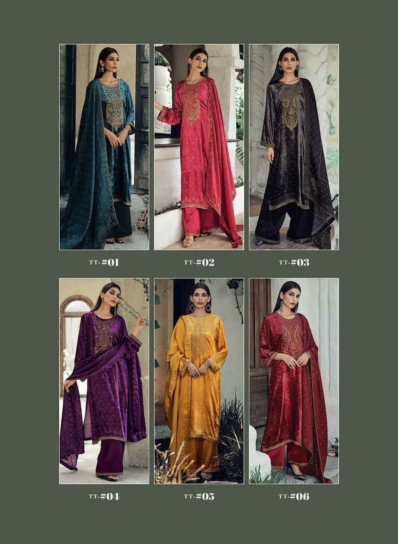 Varsha The Tales Of Tradition Velvet With Heavy Beautiful Work Stylish Designer Party Wear Salwar Kameez