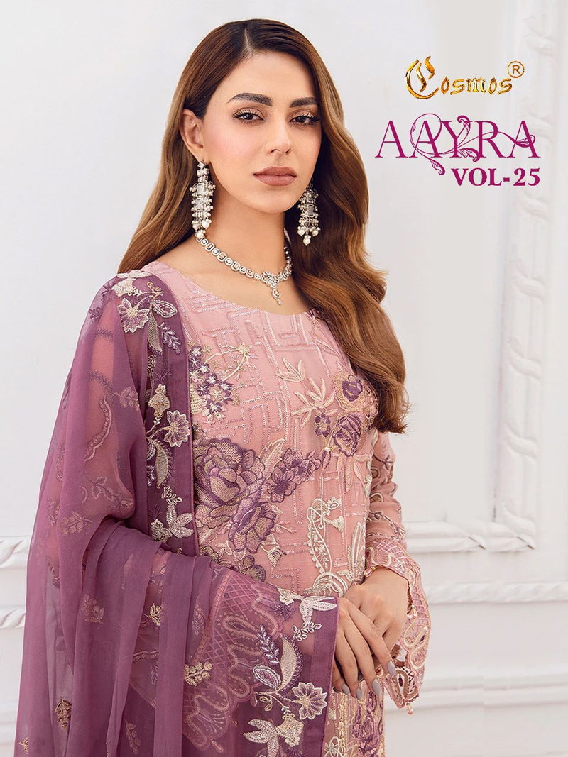 Cosmos Fashion Aayra Vol 25 Georgette With Heavy Embroidery Work Stylish Designer Party Wear Salwar Kameez