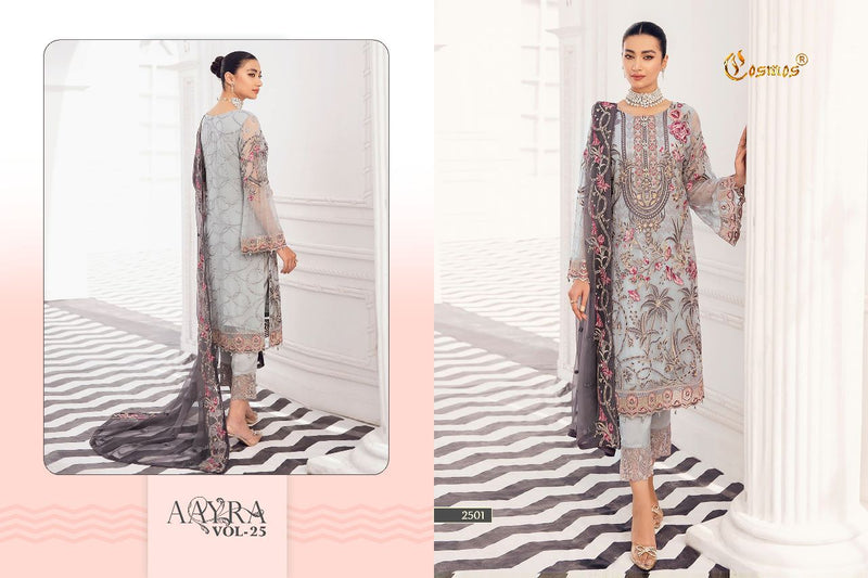 Cosmos Fashion Aayra Vol 2501 Georgette With Heavy Embroidery Work Stylish Designer Party Wear Salwar Kameez