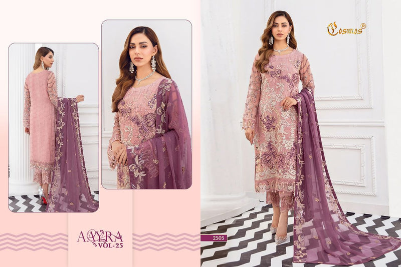Cosmos Fashion Aayra Vol 25 Georgette With Heavy Embroidery Work Stylish Designer Party Wear Salwar Kameez